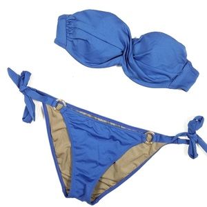 Victoria's Secret Blue Bandeau Bikini Swim Suit